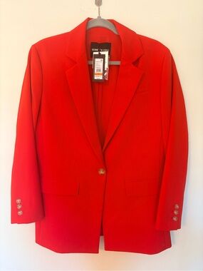 NEW/NWT Kenneth Cole Red-Orange Single-Button Blazer